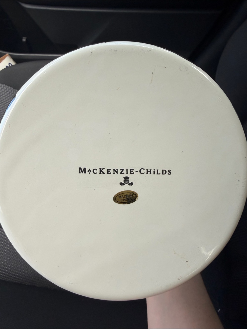 MacKenzie-Childs Black and White Checkered Ice Bucket with Brass Handles - Picture 3 of 4